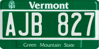 VT license plate AJB827