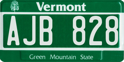 VT license plate AJB828