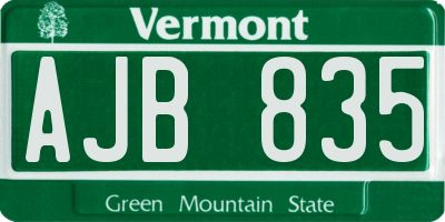VT license plate AJB835