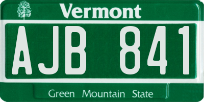 VT license plate AJB841