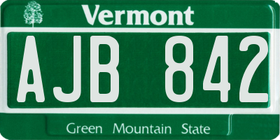 VT license plate AJB842
