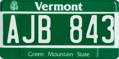 VT license plate AJB843