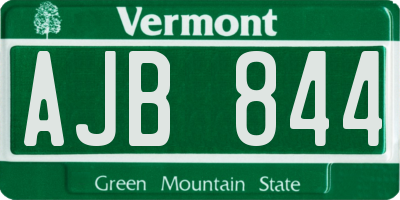 VT license plate AJB844