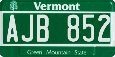 VT license plate AJB852