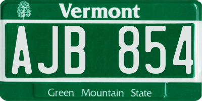 VT license plate AJB854