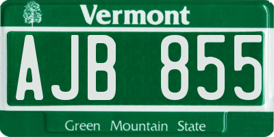VT license plate AJB855