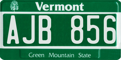 VT license plate AJB856