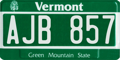 VT license plate AJB857