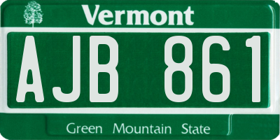 VT license plate AJB861
