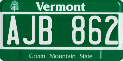 VT license plate AJB862