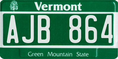 VT license plate AJB864