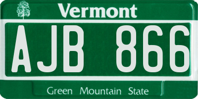 VT license plate AJB866