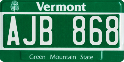 VT license plate AJB868
