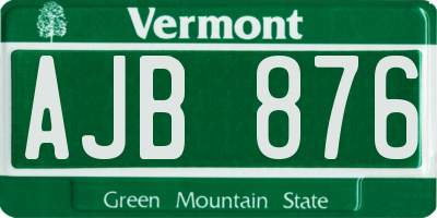 VT license plate AJB876