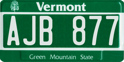 VT license plate AJB877