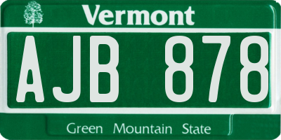 VT license plate AJB878