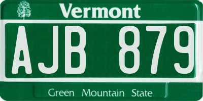 VT license plate AJB879
