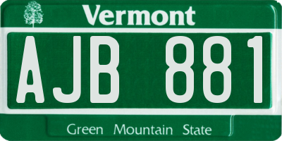 VT license plate AJB881