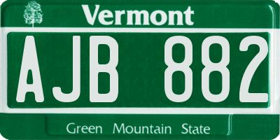 VT license plate AJB882