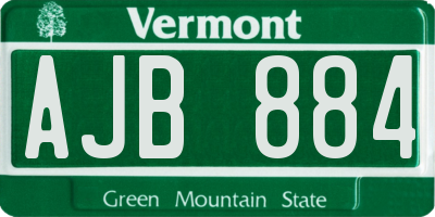 VT license plate AJB884
