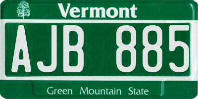 VT license plate AJB885