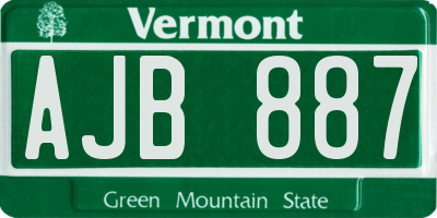VT license plate AJB887