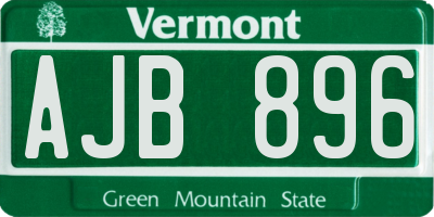 VT license plate AJB896