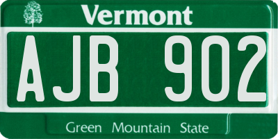 VT license plate AJB902