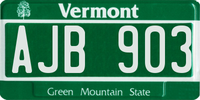 VT license plate AJB903