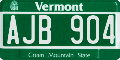 VT license plate AJB904