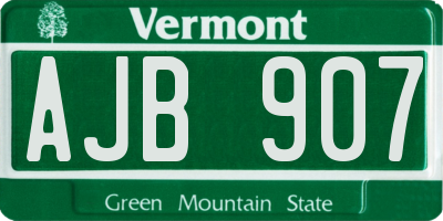 VT license plate AJB907