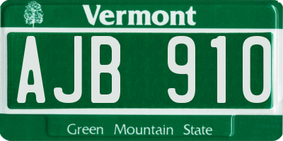 VT license plate AJB910
