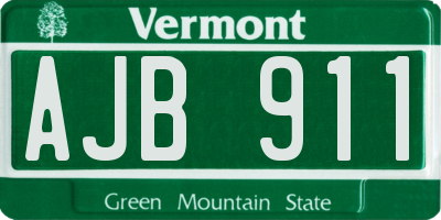 VT license plate AJB911
