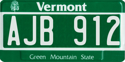 VT license plate AJB912