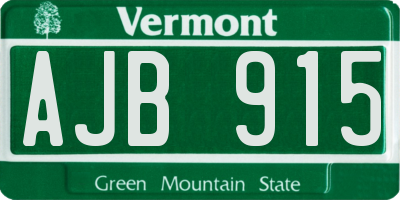 VT license plate AJB915