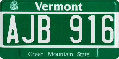 VT license plate AJB916