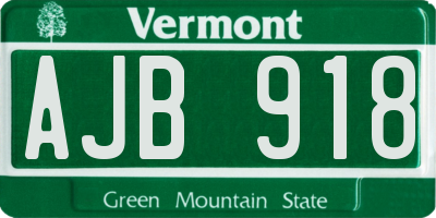 VT license plate AJB918