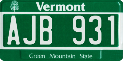 VT license plate AJB931