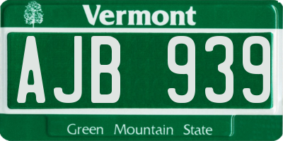 VT license plate AJB939