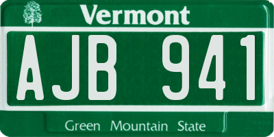 VT license plate AJB941