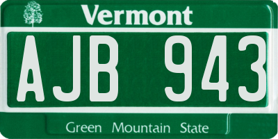 VT license plate AJB943