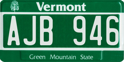 VT license plate AJB946
