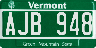 VT license plate AJB948