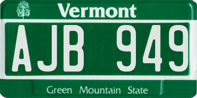 VT license plate AJB949