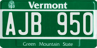 VT license plate AJB950