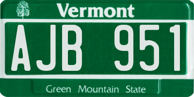 VT license plate AJB951