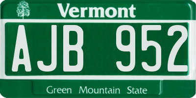 VT license plate AJB952