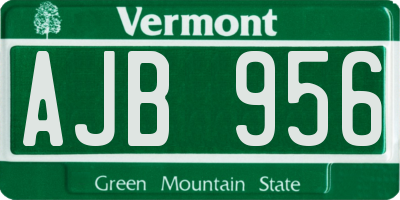 VT license plate AJB956