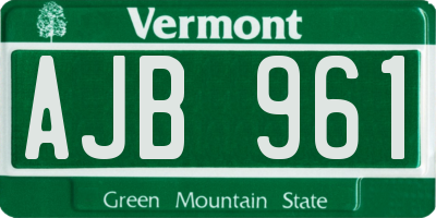 VT license plate AJB961