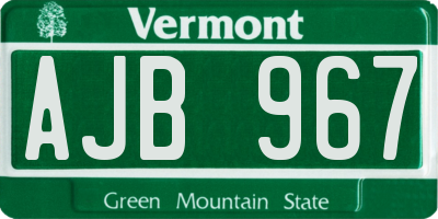 VT license plate AJB967